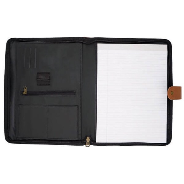 University Seal Leather Kapston Zip Padfolio